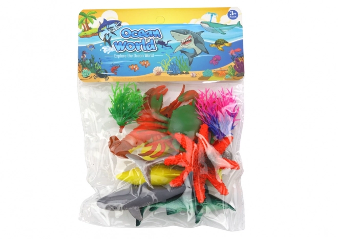 Ocean Animal Figures Set with Aquatic Plants