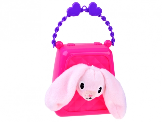 Charming Handbag with Plush Bunny Toy