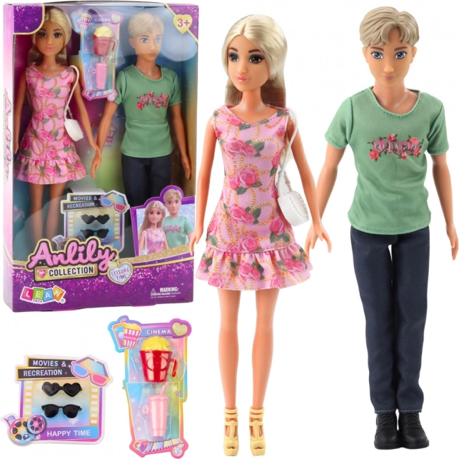 Anlily Set of Dolls Girl with Boy and Accessories