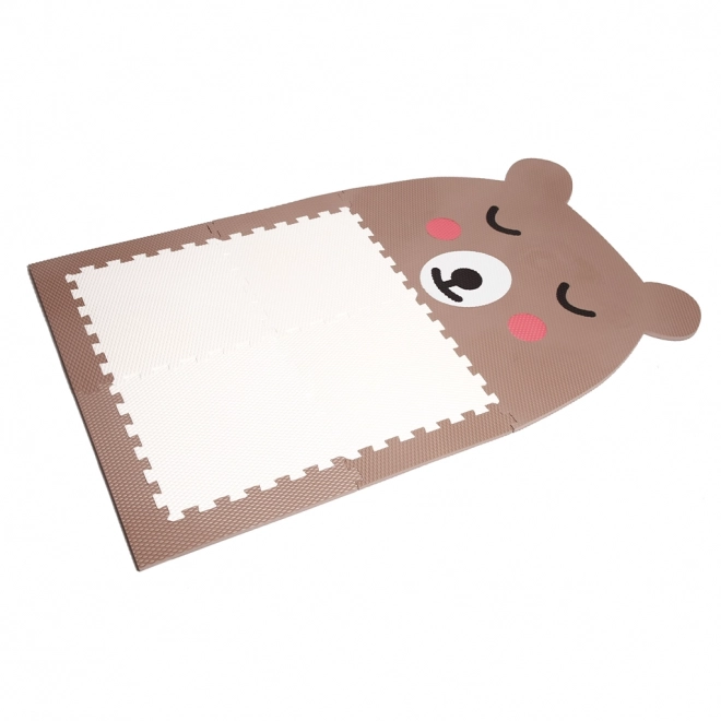 Design Puzzle Floor Mat Bear Brown with White Belly