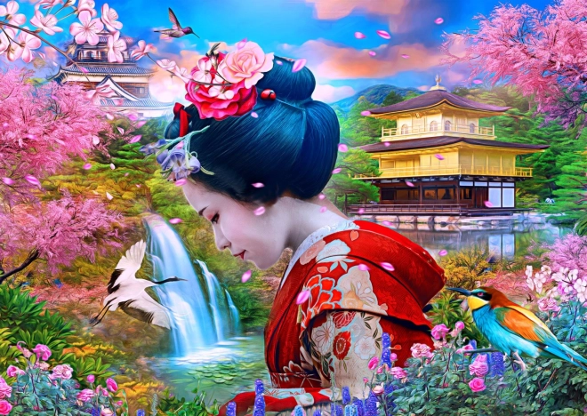 enjoy puzzle geisha in the garden 1000 pieces