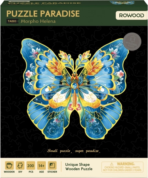 Drevené puzzle Motýľ Morpho Helena