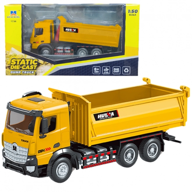 Yellow Metal Dump Truck Huina 1:50