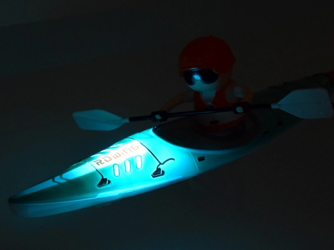 Remote Controlled LED Kayak with Rowing Figure