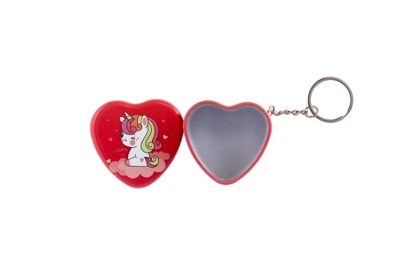 Heart-Shaped Unicorn Metal Keychain Box