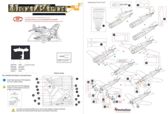 Metal 3D Puzzle Corsair Aircraft