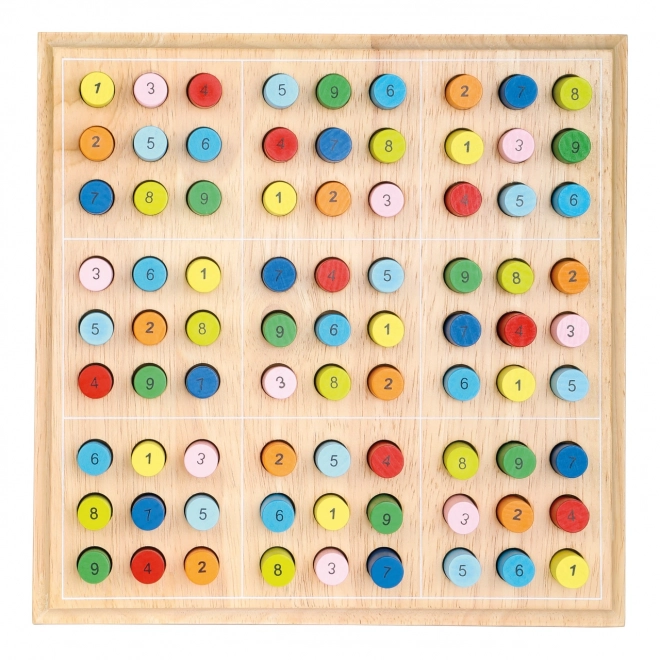 Wooden Sudoku Colorful Pegs Game