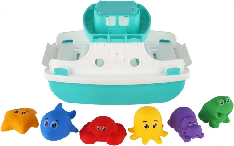 Floating boat and soft water figures