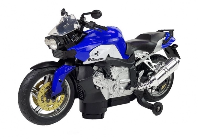 Blue Battery-Powered Motorcycle