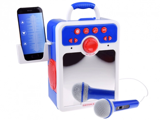 Blue Boombox Speaker with Microphone for Kids