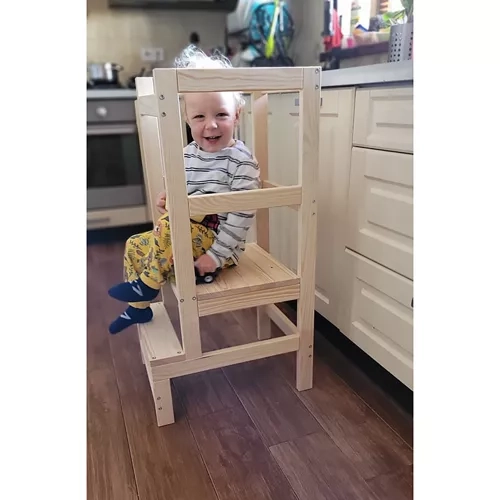 Wooden Kitchen Helper Step Stool for Kids