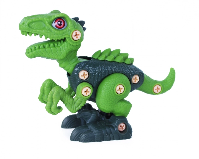 Screwable Velociraptor Dinosaur with Battery-Powered Screwdriver