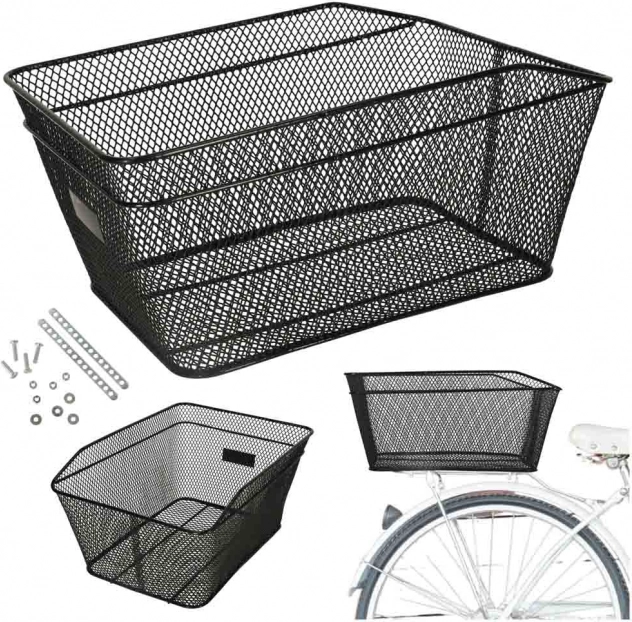 Metalen fietsmand voor drager zwart 25kg