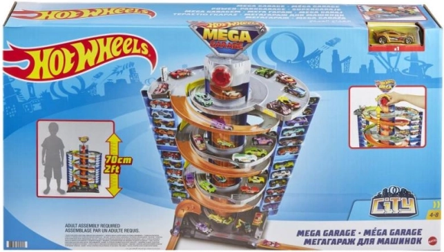 Hot Wheels City megagaráž so špirálovou dráhou