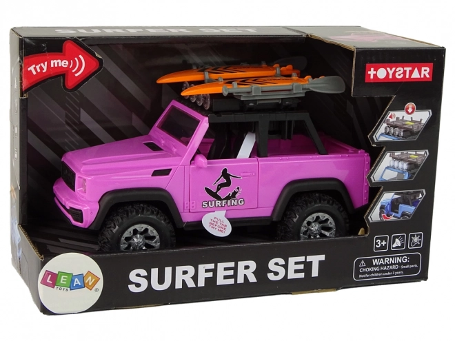 Pink Off-Road Adventure Car with Friction Drive