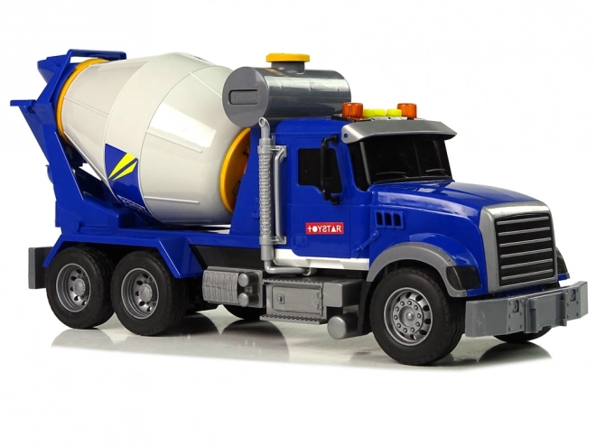 Blue Rotating Cement Mixer with Lights and Sounds