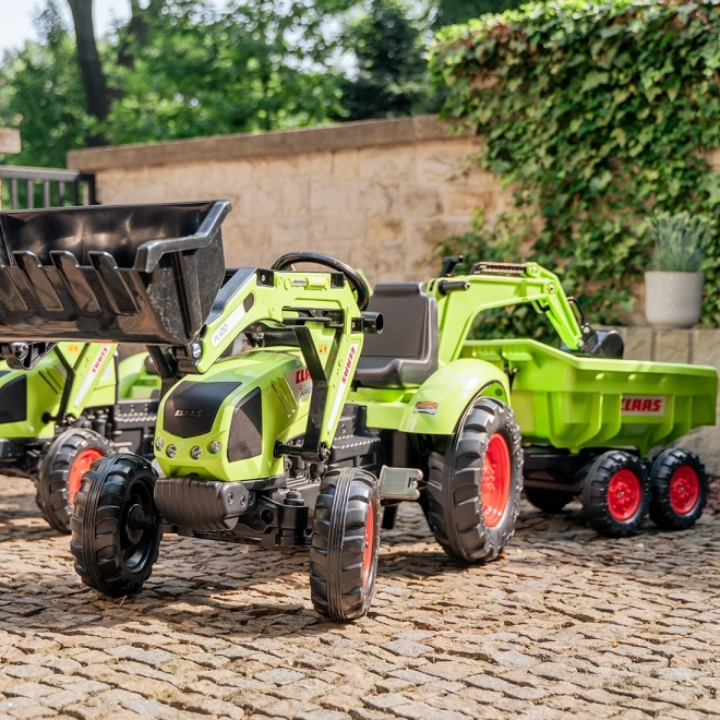 Pedal Tractor Claas Arion 430 green with front and rear scoop