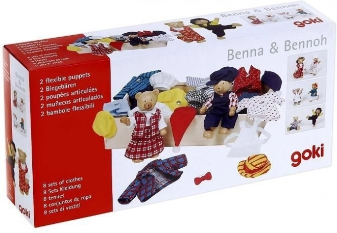 Dress-Up Bears in Wooden Box