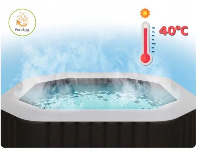 Aufblasbarer Whirlpool mit quadratischem Design für 6 Personen 196x71 cm mit Premium-Zubehör von INTEX