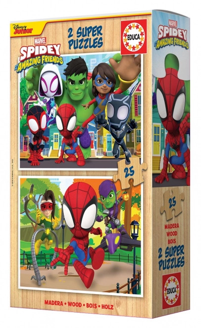 Wooden Puzzle Spider-Man and Friends