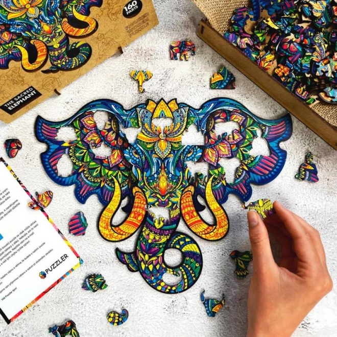 Wooden Colorful Puzzle Sacred Elephant