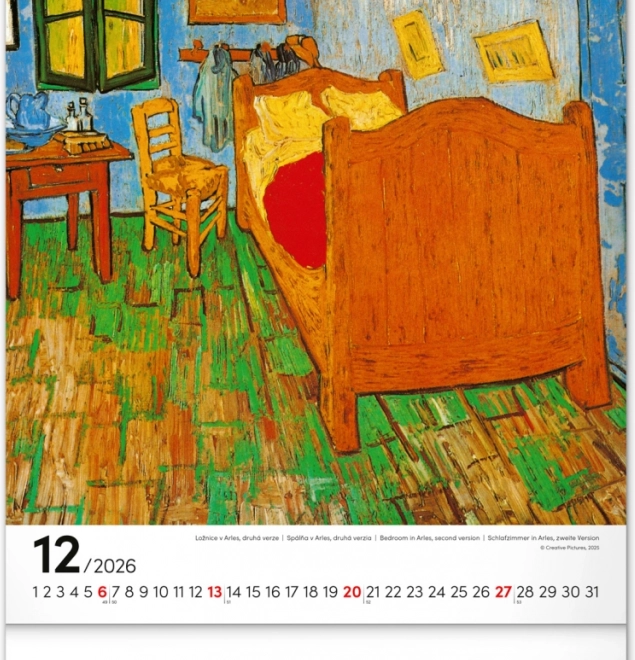 Calendario da parete Vincent van Gogh 2026