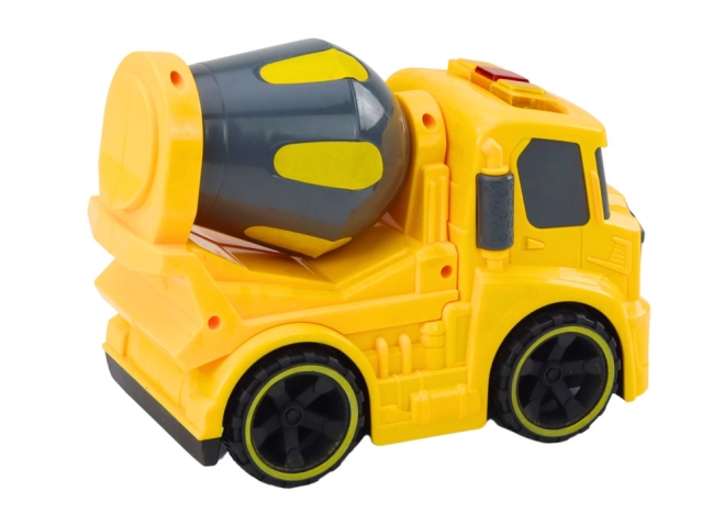 Yellow Rotating Cement Mixer Toy Truck with Lights and Sounds