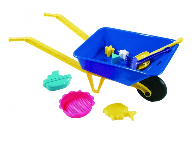 Blue Wheelbarrow with Sand Toy Set