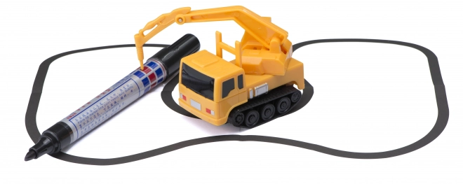 Inductive Excavator Vehicle with Track and Marker