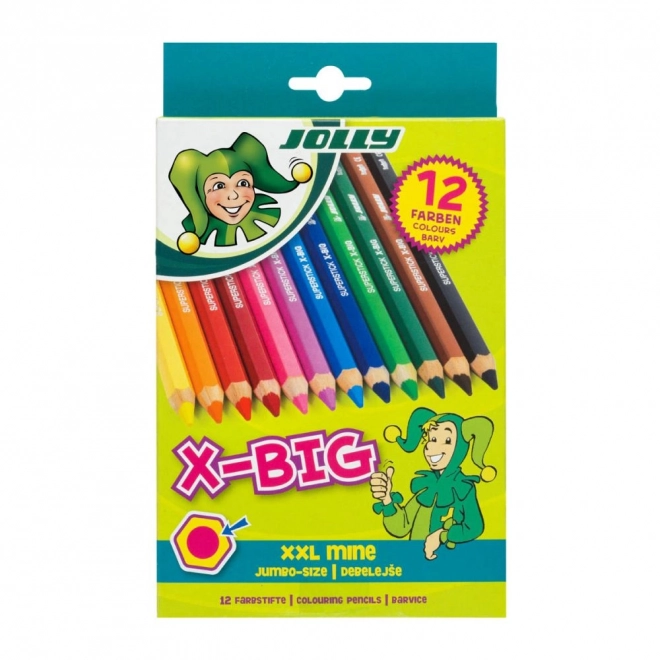 Large Coloring Crayons X-Big Jolly 12 Colors