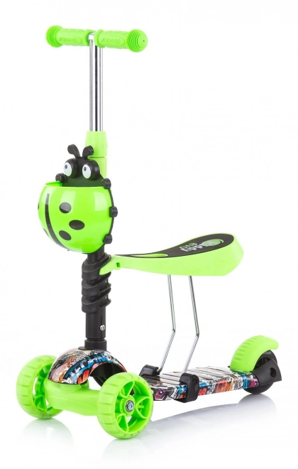 Chipolino Scooter with Parent Handle Kiddy Evo 3-in-1 Ocean – Green Graffiti