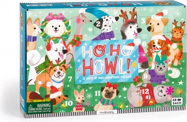 Kerst aftellen puzzelset 12 stuks