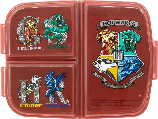 Multi Compartment Lunch Box Harry Potter House Crests