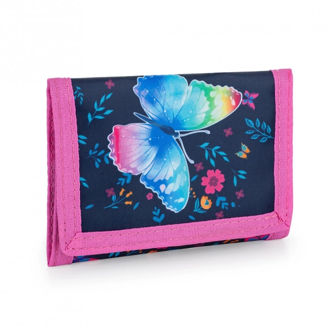 Children's Textile Wallet with Butterfly Design