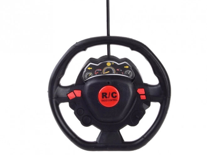 Remote Control Cross Country Racing Car with Steering Wheel Controller – red