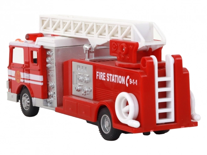 Friction-Powered Fire Truck with Sound and Extendable Ladder