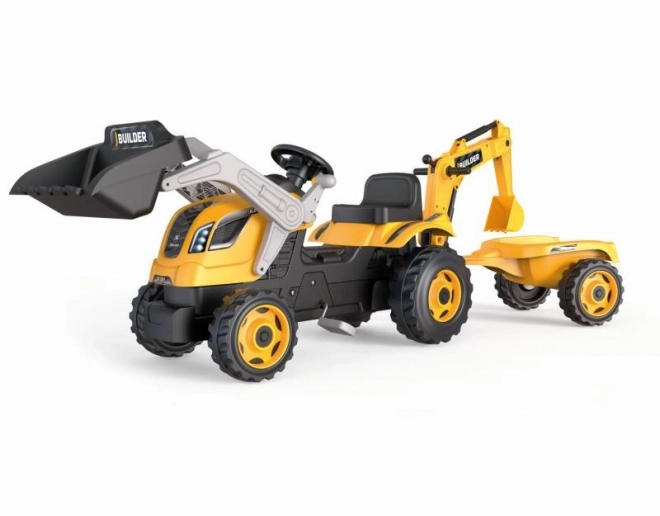 Ride-On Tractor Builder Max with Backhoe and Trailer