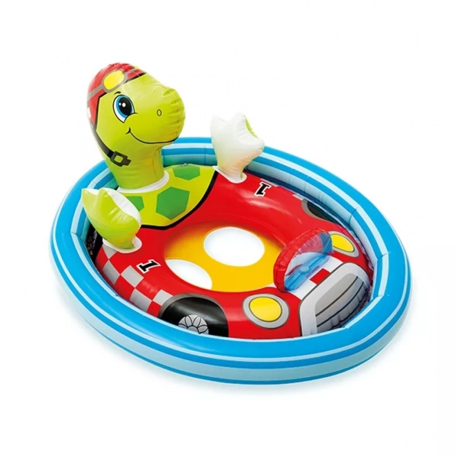 Inflatable Swim Ring for Toddlers with Seat - Turtle Design