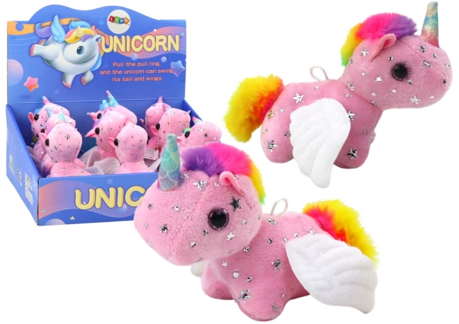 Pink Plush Unicorn Jumping Toy