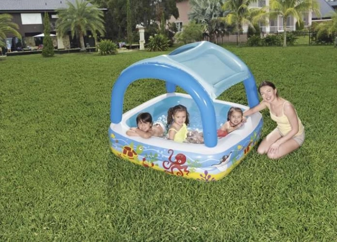 Inflatable Pool with Canopy for Kids