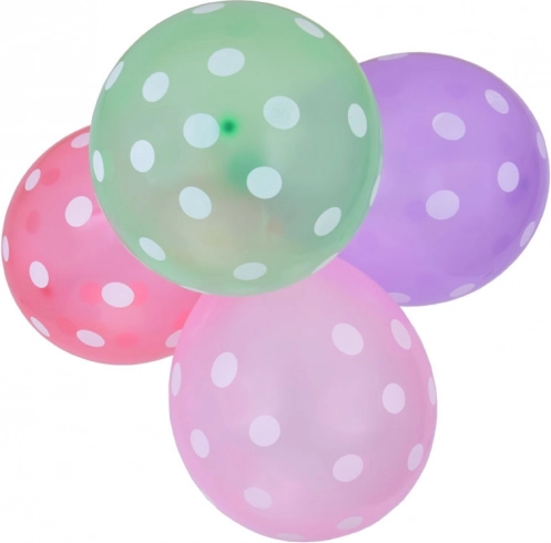 Palloncini colorati con pois bianchi - set da 100 pezzi