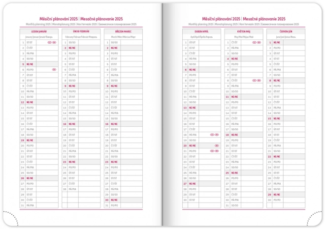 Weekly Planner Aprint Neo 2025 Pink