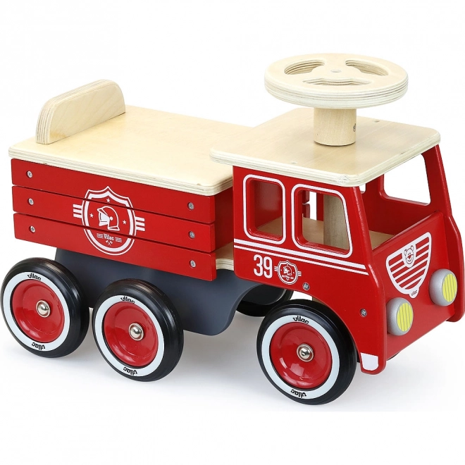 Wooden Fire Truck Push Bike