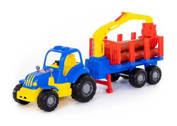 Toy Tractor with Logging Trailer