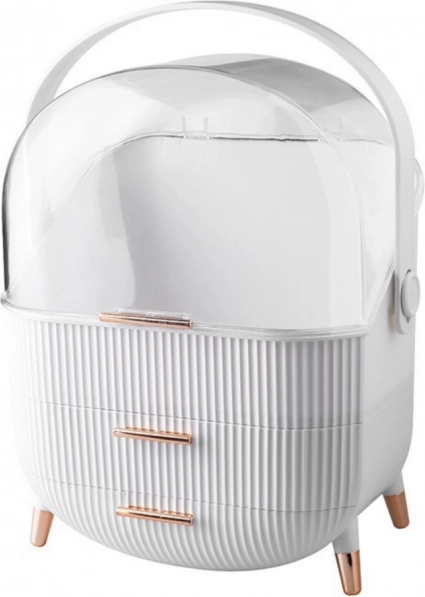 White Cosmetic Organizer with Openable Lid