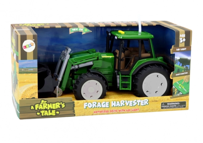 Large Green Farm Tractor Excavator with Lights and Sounds