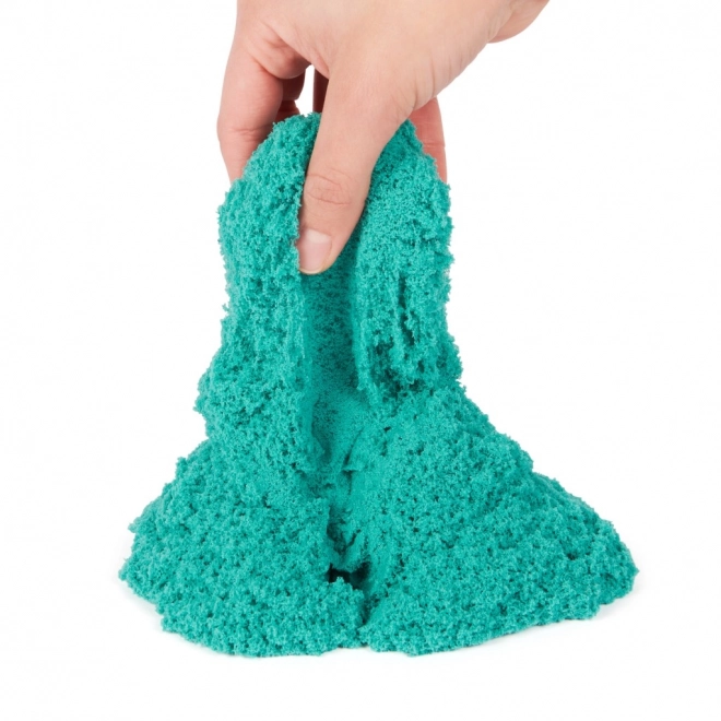 Kinetic Sand Castle Mold with Blue-Green Sand