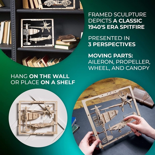 Wooden Mechanical Fighter Aircraft Puzzle