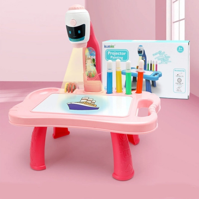 Mini Projector Robot Table 2-in-1 Accessories Pink