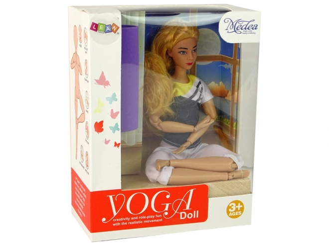 Yoga Doll with Blonde Hair and Mat